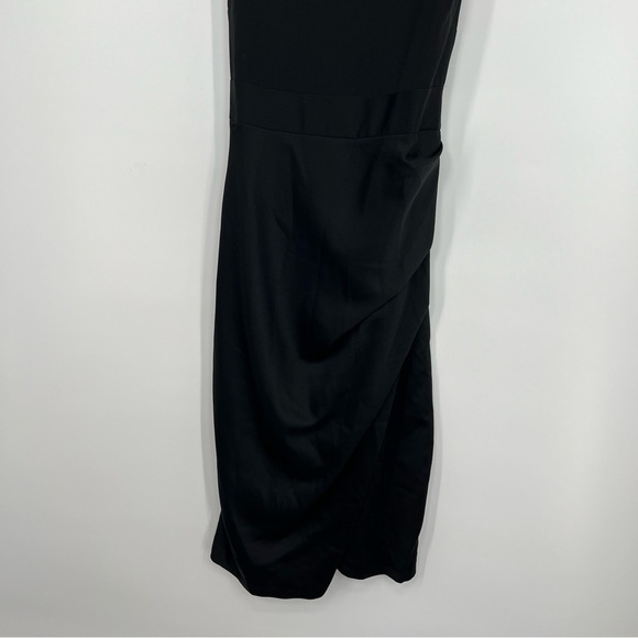 NWT Closet London Black Sleeveless Pencil Dress Pleated Ruched Midi Bodycon 8 - Picture 3 of 10